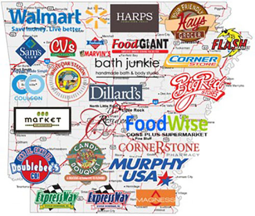 Arkansas retail map