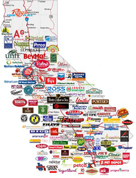 California retail map