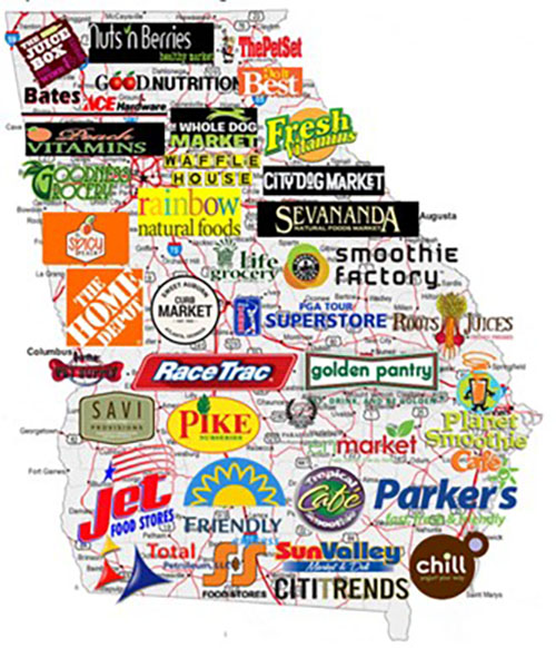 Georgia retail map