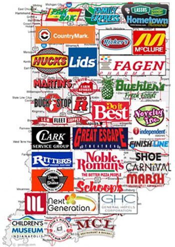 Indiana retail map