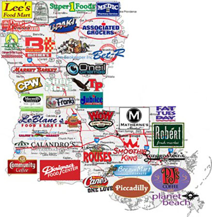 Louisiana retail map