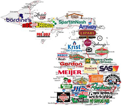 Michigan retail map