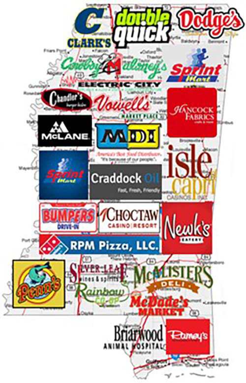 Mississippi retail map