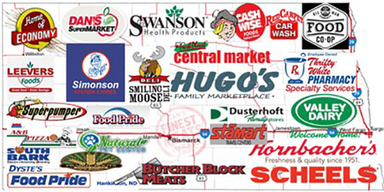 North Dakota retail map