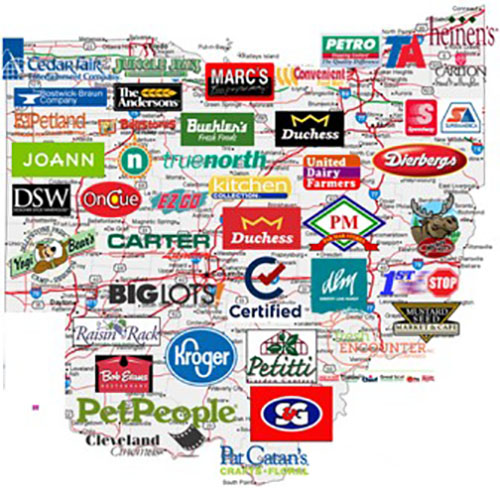 Ohio retail map