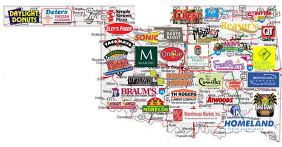 Oklahoma retail map