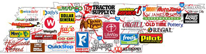 Tennessee retail map