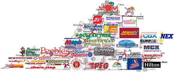 Virginia retail map