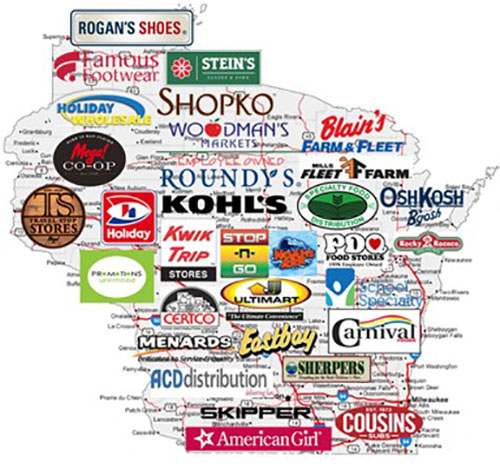 Wisconsin retail map